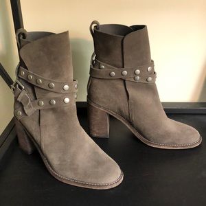 Brown Boot with Buckle and Studs